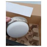 Hampton Bay Mena 54 in. White Color Changing Integrated LED Indoor/Outdoor Brushed Nickel Ceiling Fan with Light Kit and Remote - Retail: $169