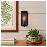 Kenton 4.75 in. 1-Light Vintage Bronze Industrial Wall Sconce with Cage Frame Detail