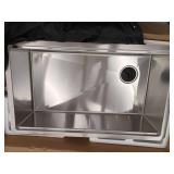 DELTA Lorelai 32 Workstation Kitchen Sink Undermount 16 Gauge Stainless Steel Single Bowl with WorkFlow Ledge and Accessories - Retail: $664