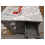 48-inch Black Bathroom Vanity with Marble Top - Retail: $899