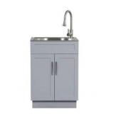 Gray Utility Sink Cabinet with Faucet - Retail: $299