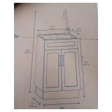 Gray Utility Sink Cabinet with Faucet - Retail: $299