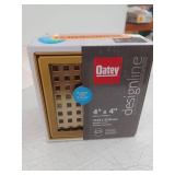 Designline 4 in. x 4 in. Stainless Steel Square Shower Drain with Square Pattern Drain Cover in Brushed Gold