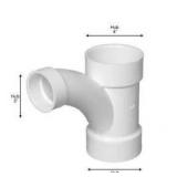 Charlotte Pipe 4 in. x 4 in. x 3 in. DWV PVC Comb Wye and 1/8 Bend