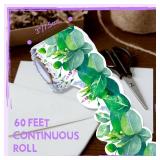 ERKE 60 Feet Bulletin Board Borders, Scalloped Rolled Border Trim with Floral and Leaves Patterns for School, Classroom & Offices