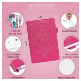 Legend Planner Hourly Schedule Edition Deluxe Weekly & Daily Organizer with Time Slots. Time Management Appointment Book Journal for Work & Personal Life, Undated, A5 Hardcover Hot Pink, Gold Foil