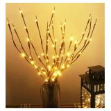 AMARS 3pcs Lighted Artificial LED Branch Lights with Timer Battery Operated Fairy Spirit Decorative Twig Tree Decorations for Home Living Room Vase Christmas (29inch, Auto 6H ON/18H Off, Warm White)