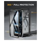 Miracase for iPhone 17 Pro Max Case 6.9" Full-Body Phone Case with Built-in Glass Screen Protector& Full Camera Protector, Camera Control [Magnetic with MagSafe] Drop Proof 17 ProMax Cover, Black