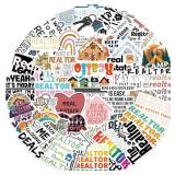 50 Pcs Realtor Stickers for Laptop, Cute Real Estate Stickers for Water Bottles, Funny Waterproof Vinyl Decals for Envelopes Planner Phone Notebook Lugagge Tumblers Car Gift Decor (Realtor)