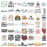 50 Pcs Realtor Stickers for Laptop, Cute Real Estate Stickers for Water Bottles, Funny Waterproof Vinyl Decals for Envelopes Planner Phone Notebook Lugagge Tumblers Car Gift Decor (Realtor)