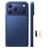 TORRAS for iPhone 17 Pro Case, Beyond Military-Grade Protection, Camera Control Button, DIY Buttons, Translucent Matte Slim Thin Shockproof Hard Back Anti-Scratch case for iPhone 17 Pro, Deep Blue