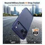 TORRAS for iPhone 17 Pro Case, Beyond Military-Grade Protection, Camera Control Button, DIY Buttons, Translucent Matte Slim Thin Shockproof Hard Back Anti-Scratch case for iPhone 17 Pro, Deep Blue