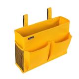 Surblue Bedside Caddy Hanging Bed Organizer Storage Bag Pocket for Bunk and Hospital Beds, College Dorm Rooms Baby Bed Rails, Camp 4 Pockets and 2 Hooks (Small, Yellow)