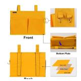 Surblue Bedside Caddy Hanging Bed Organizer Storage Bag Pocket for Bunk and Hospital Beds, College Dorm Rooms Baby Bed Rails, Camp 4 Pockets and 2 Hooks (Small, Yellow)