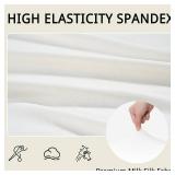 KNGKILQN Dining Chair Covers Set of 4, Stretch Kitchen Removable Washable Chairs Slipcovers Seat Protector for Home, Party, Banquet (Beige)