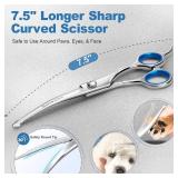 Gimars Titanium Coated Professional 6 in 1 4CR Stainless Steel Dog Grooming Scissors with Safety Round Tip, Heavy Duty Pet Grooming Scissor for Dogs, Cats and Other Animals