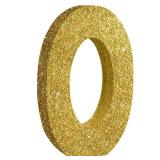TONIFUL 7.8 Inch Gold Glitter Number 0 Wooden Table Centerpieces Birthday Party Decorations,Shining Golden Digital 0 for Birthday Decorations,New Year,Graduation Decoration,Anniversary,Prop (1 Pack)