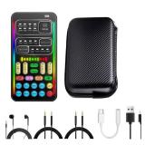 Real-Time Voice Changer with Sound Card 8 Voice Effects, Full Accessories Included (Earphone, 2 Adapters), Plug & Play, Compatible with PC, PS5, Xbox, Switch, Android & iOS