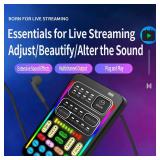 Real-Time Voice Changer with Sound Card 8 Voice Effects, Full Accessories Included (Earphone, 2 Adapters), Plug & Play, Compatible with PC, PS5, Xbox, Switch, Android & iOS