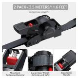 Justech 4 Pack Retractable Ratchet Straps, 1 in x 11.6 ft-1411 lbs Break Strength, Heavy Duty Auto Ratchet Tie Down Straps with Soft Loops & Storage Bag for Motorcycle, Truck, Trailer, Cargo Van, Boat