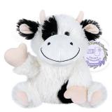 SuzziPals Heatable & Coolable Cow Stuffed Animal, Heated Stuffed Animals Heating Pad for Soothing & Relaxation, Lavender Scent Cow Plush for Stress Discomfort, Cows Gift for Kid & Aldult, Dairy Cattle