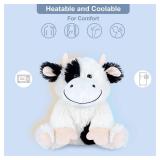 SuzziPals Heatable & Coolable Cow Stuffed Animal, Heated Stuffed Animals Heating Pad for Soothing & Relaxation, Lavender Scent Cow Plush for Stress Discomfort, Cows Gift for Kid & Aldult, Dairy Cattle