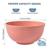 HOTEC BPA Free Unbreakable Wheat Straw Cereal Bowls - Microwave & Dishwasher Safe Soup and Salad Bowls, Set of 8, 26oz, Multicolor