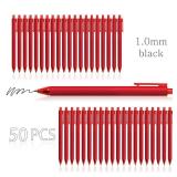 CRYLLIS Pens Bulk, 50Pack Black Pens,Black Ink Ballpoint Pens for Smooth Writing,No Smear,Office Supplies,Back to School Gifts,School Teacher,1.0mm(Red)