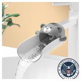 Skyroku 2 Pack Faucet Extender for Toddlers, Sink Extenders with Temperature Sensitive for Kids Hand Washing Sink Faucet Extension,Suitable for Bathroom Sink, Kitchen,Bathtub (Grey)