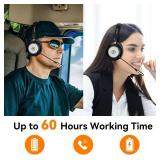 Wantek Bluetooth Headset with USB Dongle for Computer, Single-Ear Wireless Headset with Noise Cancelling Microphone for Office & Truckers, Bluetooth V5.3 with Mute Button for Work