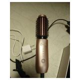 Fitdafit Cordless Hair Curling Iron Brush, 1.5" Mini Cordless Hair Curler, 3-in-1 Travel Curling Brush Hair Straightener Comb Rechargeable, 7000mAh Portable Ionic Heated Curling, Gold