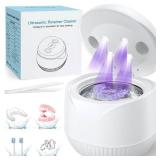 Dental Ultrasonic Retainer Cleaner Machine: 45kHz Dental Cleaning Pod with Digital Timer & 200ML, Deep Cleaning for Dentures, Mouth Guards, Aligners, Night Guards, Braces, Toothbrush Heads & Jewelry