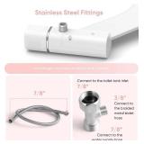 Ultra-Slim Bidet Attachment, Posterior&Feminine Wash-(Retractable Dual Nozzles), (White)