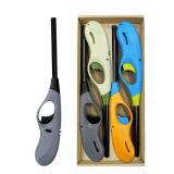 Butane Lighter, 4pcs Refillable Long Flame Lighter for BBQ Candle(No Butane Inside)