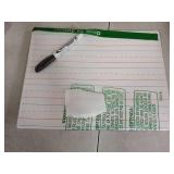 BAZIC Products Dry Erase Lap Board 9"x12" & Marker, Double Sided Primary Ruled & Blank, Small Portable Whiteboards for Teacher Home, 1-Pack