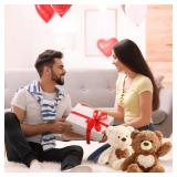 Adorlynetty 13.7 Teddy Bear Stuffed Animals with Heart, Cute Teddy Bear Plush for Kids Baby Girls Boys Beige