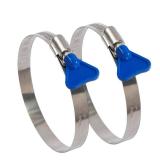 ISPINNER 2pcs 8 Inch Key-Type 304 Stainless Steel Worm Gear Hose Clamps, Adjustable Size Range 194-216mm Clamps for Dryer Vent, Dust Collector