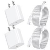 [Apple MFi Certified] Fast iPhone Charger 10FT,Extra Long Charge Fast Charging 2Pack 20W USB C Charge Block Plug 10Foot Lightning Cable Cord for Apple iPhone 14/Pro/Pro Max/Plus/13/12/11/XS/XR/X