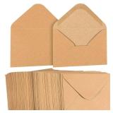 Juvale Craft Envelope A2 - A2 Brown Envelopes, 4 3/8 x 5 3/4 In, 100 Pack, Pointed V-Flap - Water-Activated Seal & Tear-Resistant - Wedding Invitations, Baby Shower & Party Cards & Photos