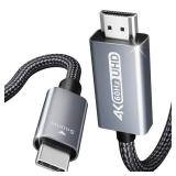 BENFEI USB C to HDMI 6 Feet Cable [4K@60Hz, Aluminum Shell, Nylon Braided], USB Type-C to HDMI Cable [Thunderbolt 3/4/5] Compatible for MacBook Pro/Air/iPad Pro 2023/2022/2021/2020/2019, Gray