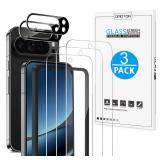 OMOTON 3+2 Pack for Google Pixel 10 Pro XL Screen Protector 6.8 Inch 2025, 3 Tempered Glass Film and 2 Camera Lens Protector, Bubble-free, Easy Installation, Not for Pixel 10 Pro/ 10