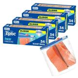 Ziploc Quart Food Storage Freezer Slider Bags, 136ct Total, Durable, 34 Count, 4 Pack (Packaging May Vary)