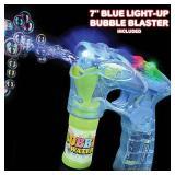 ArtCreativity 3 LED Light Up Bubble Guns, with Sound, Includes 6 Bottles of Bubble Solution Refill, Bubble Blower for Bubble Blaster Party Favors, Summer Toy, Outdoors Activity, Birthday Gift