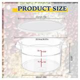 Ziliny 4 Pcs Dough Proofing Bucket with Lid, Round Food Storage Container 2 Qt Dough Bucket Clear Translucent Containers with Scale (White)