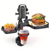 WLFIER 5 in 1 Car Table Tray Mobile Phone Holder Car Cup Holder Tray 360° Rotation Cup Holder Tray for Car Compatible with Vehicles, Car, Road Trip Essentials