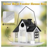 Solar Bird Feeders House Outside Hanging Metal Wild Bird Feeder Outdoors Large Cardinal Bird Feeder Birdhouses Squirrel Proof White