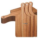 Zubebe 10 Pcs Cutting Board Bulk 11 x 5 Inch Mini Charcuterie Boards Wood Chopping Board with Handle DIY Serving for Valentine