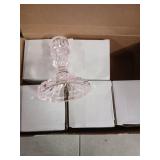 Maxcheck Set of 6 Candlestick Holders Taper Glass Candle Holder Decorative Candle Stand for Wedding Valentine Party Table Centerpiece Anniversary Festival Home Decor(Pink)