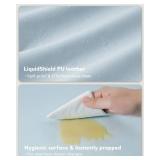 Vegan Leather Waterproof Baby Changing Pad - Wipeable, Extra Thick & Portable & Non-Slip Diaper Mat for Dresser, Crib, Travel | Soft & Safe (Blue)