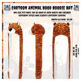 Liliful 4 Pieces Plush Novelty Animal Hat for Kids Cartoon Ears Hat 3 in 1 Winter Plush Animal Hoodie Hat with Attached Scarf and Mittens Winter Fits Most Women and Men